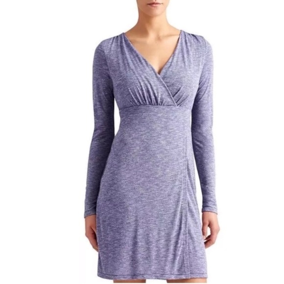 Athleta Dresses & Skirts - Athleta Wrap It Up Purple Blue Heathered Dress